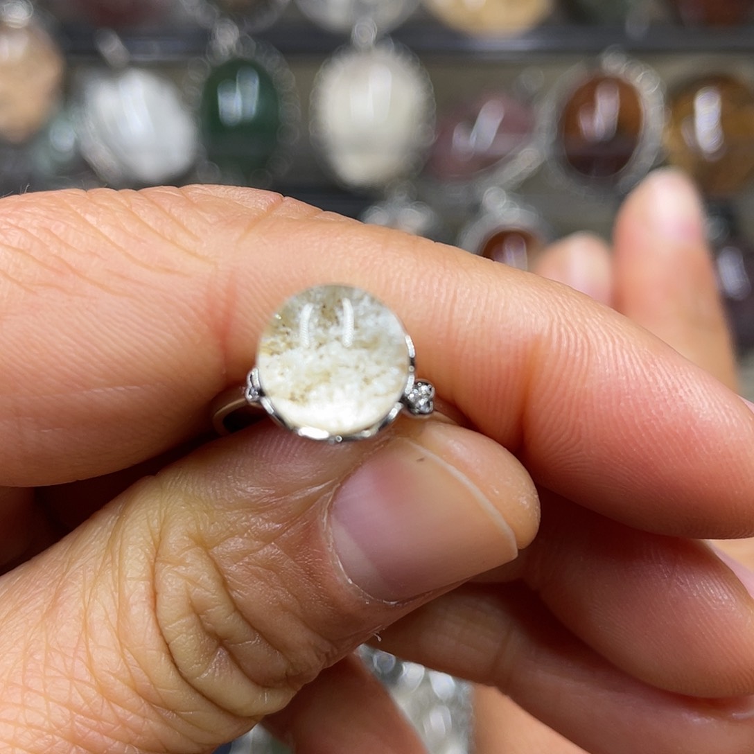 【闪购商品】水晶珠宝半成品银S925镶嵌戒指