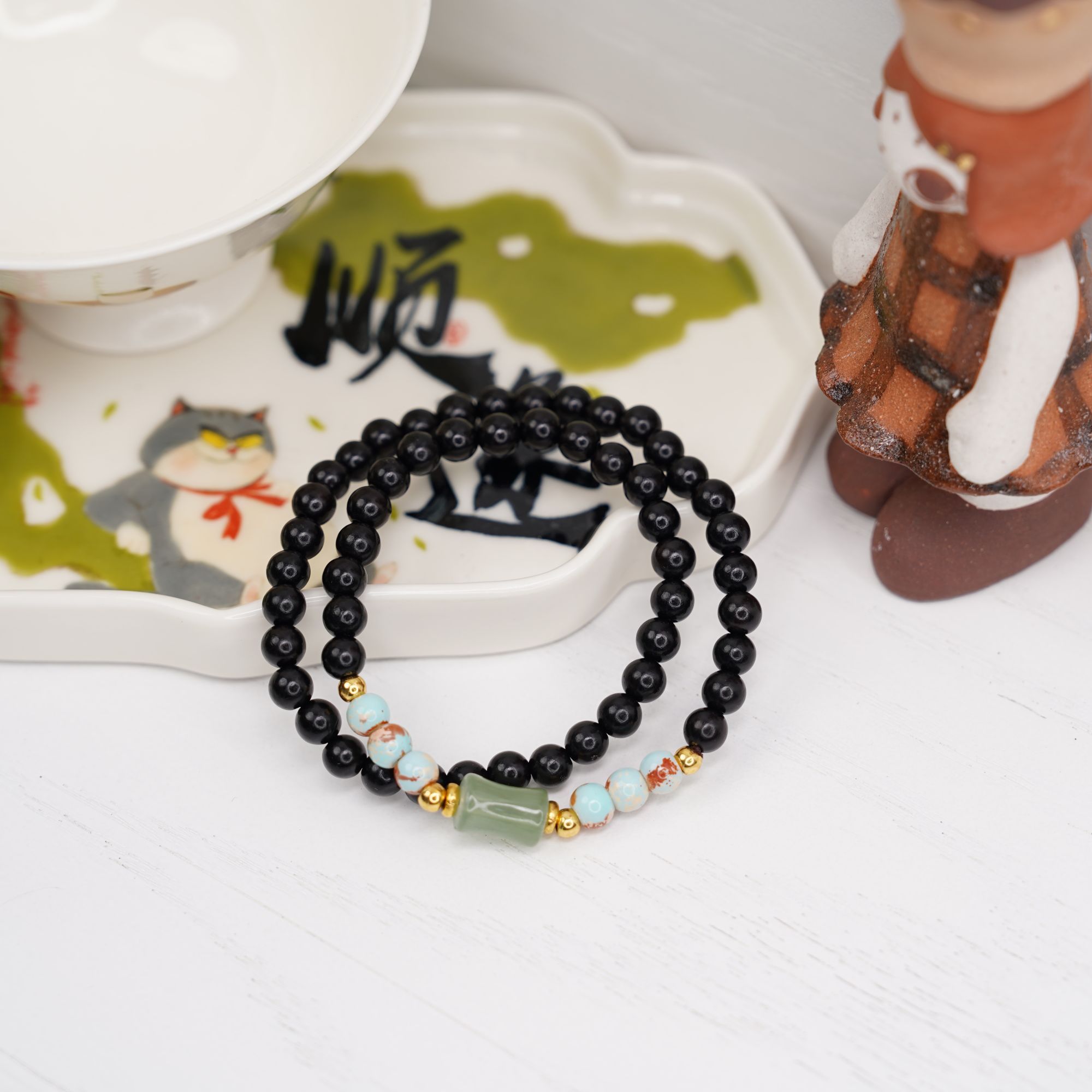 戌木.黑檀手串双圈男女同款