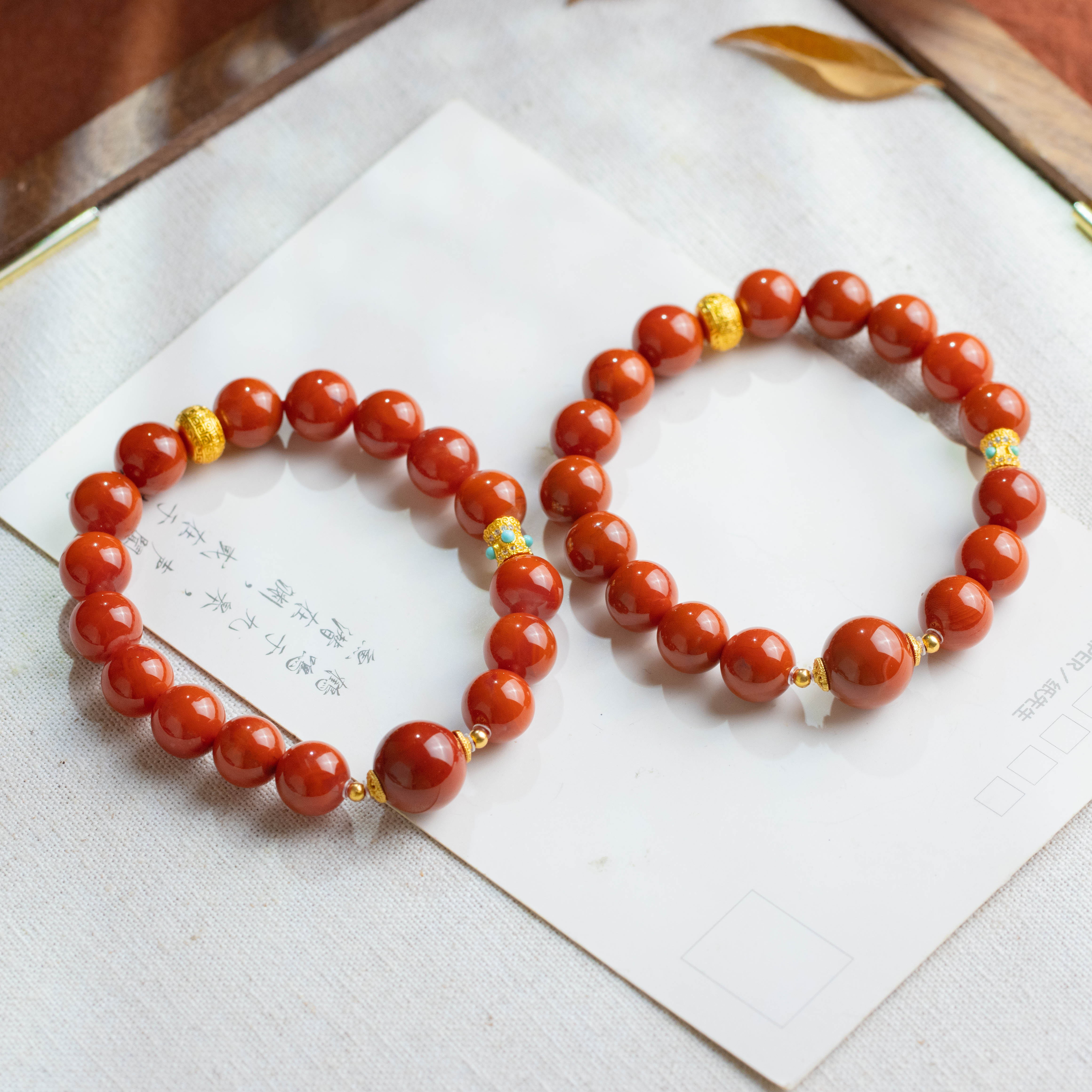 南红圆珠单圈手串（多样性发货发其一）