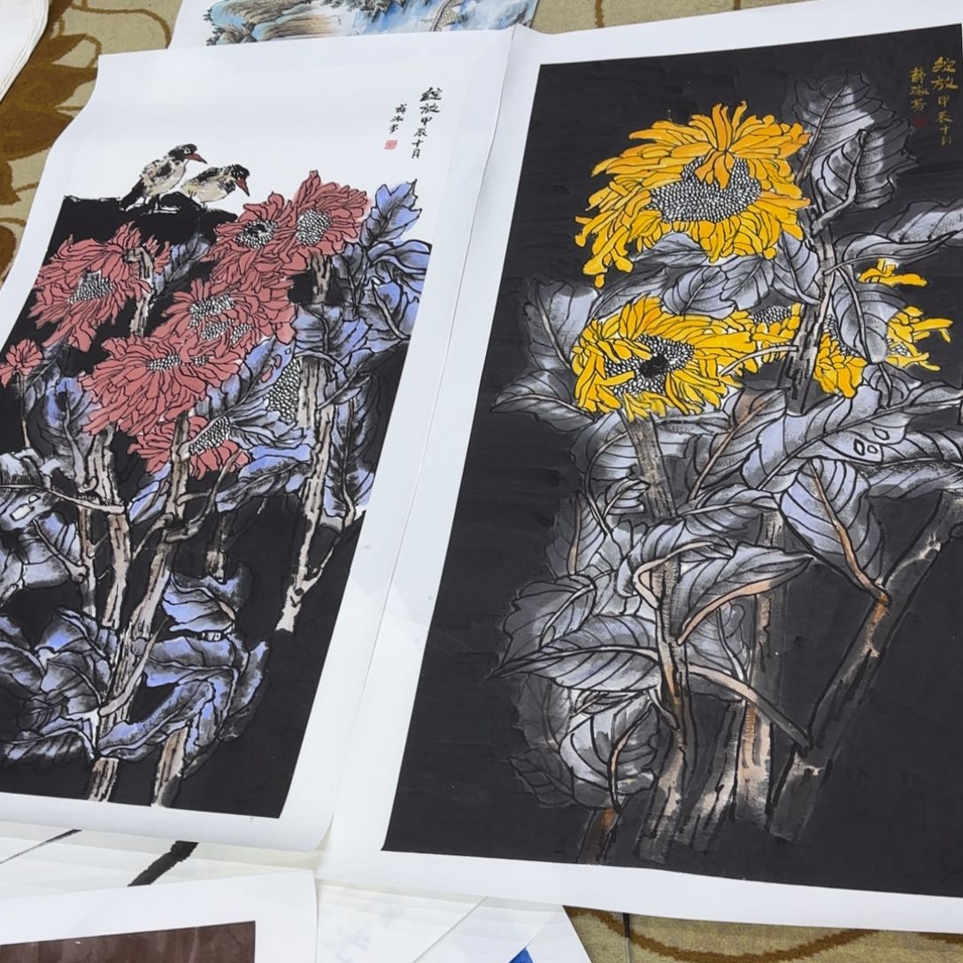 国画用****子四场薛淑芬花鸟