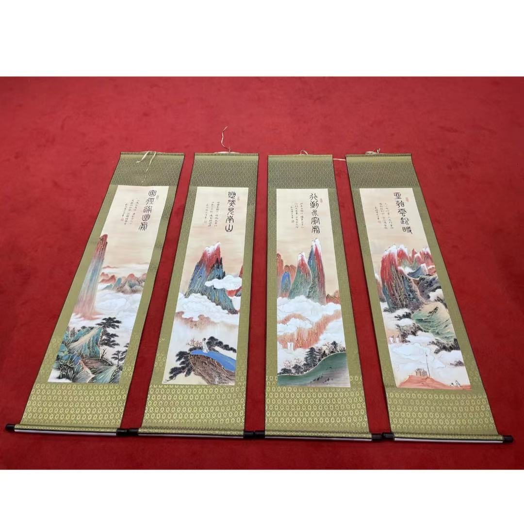 【东少珍藏】RY56160 山 水 四 条 屏  装饰画