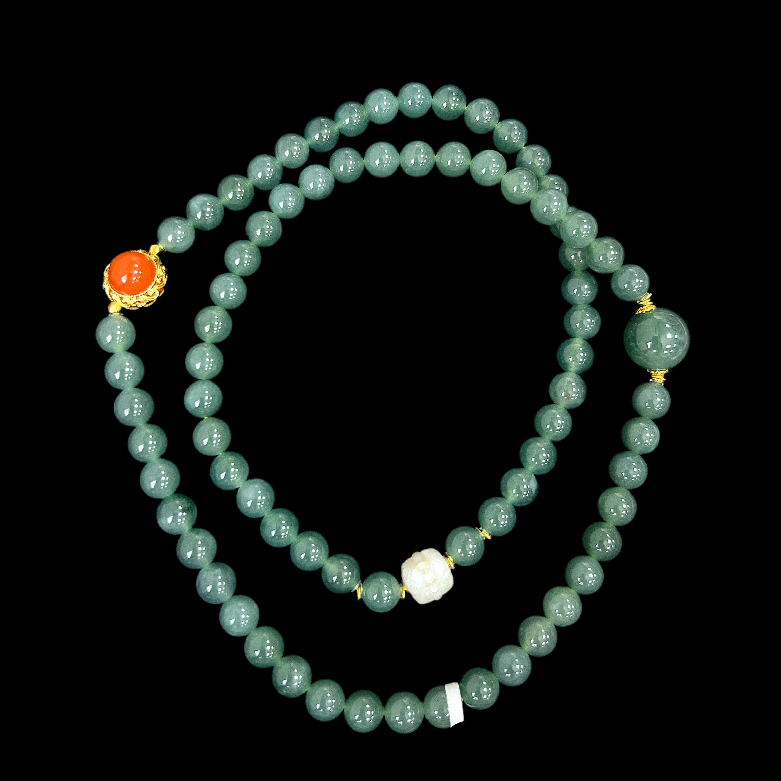 6159翡翠18k手串孤品