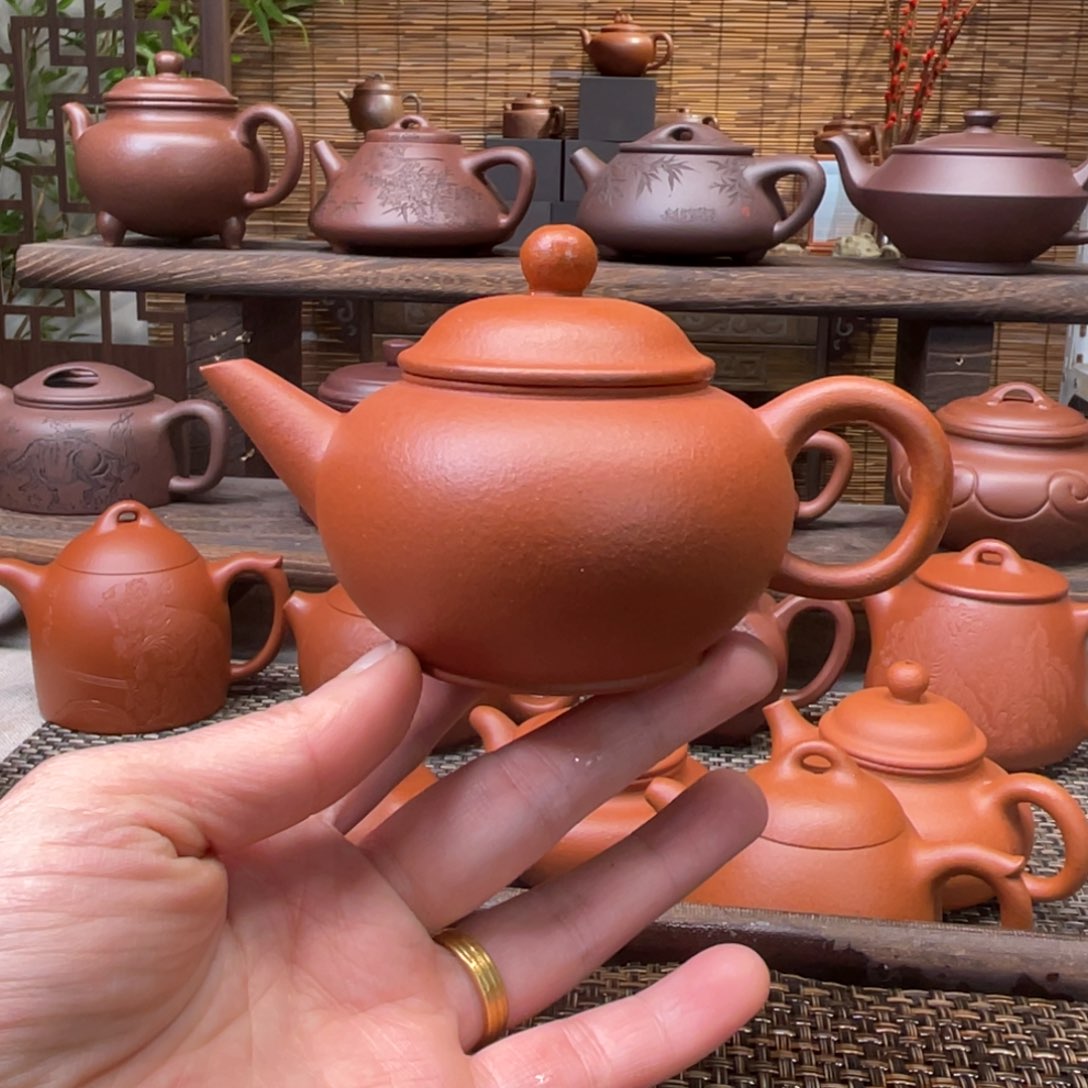 紫砂茶壶宜兴原矿紫砂手工制150