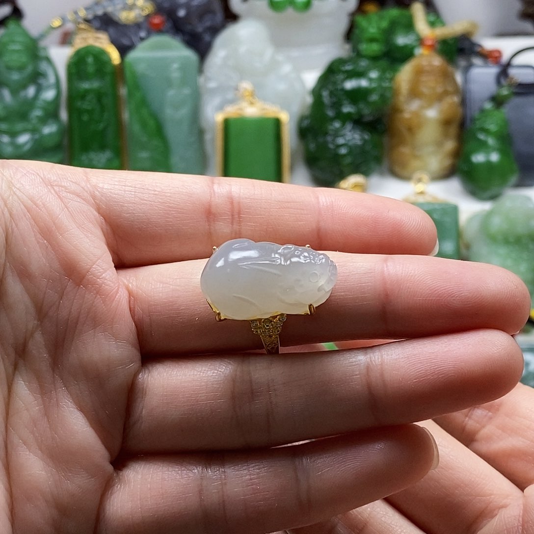 和田玉颈饰银S925镶嵌