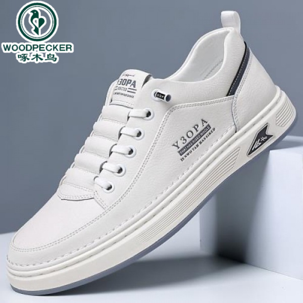 【正品】啄木鸟2025春季男鞋新款透气小白鞋子男潮流百搭厚底运动鞋