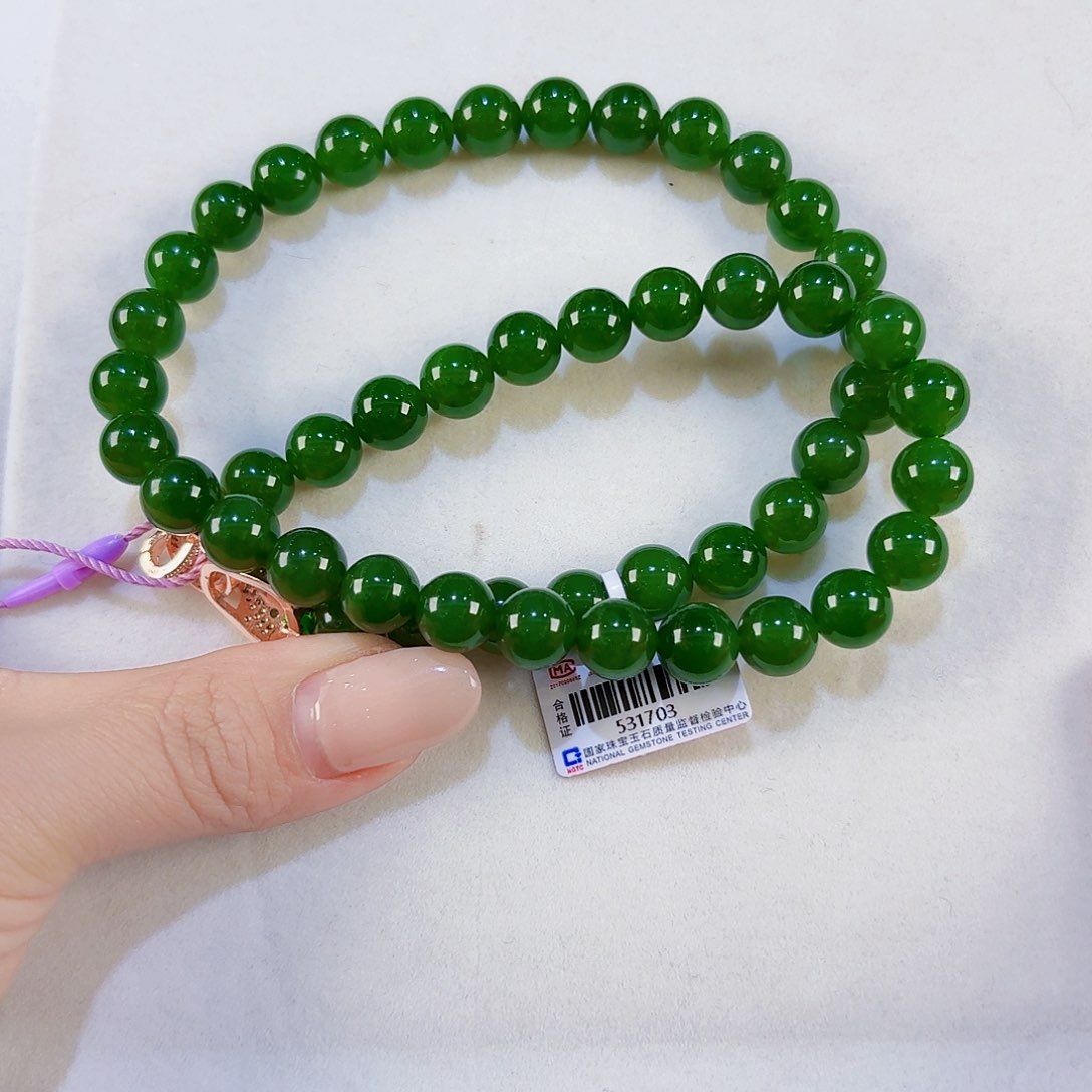 和田玉（碧玉）未镶嵌项链时****8