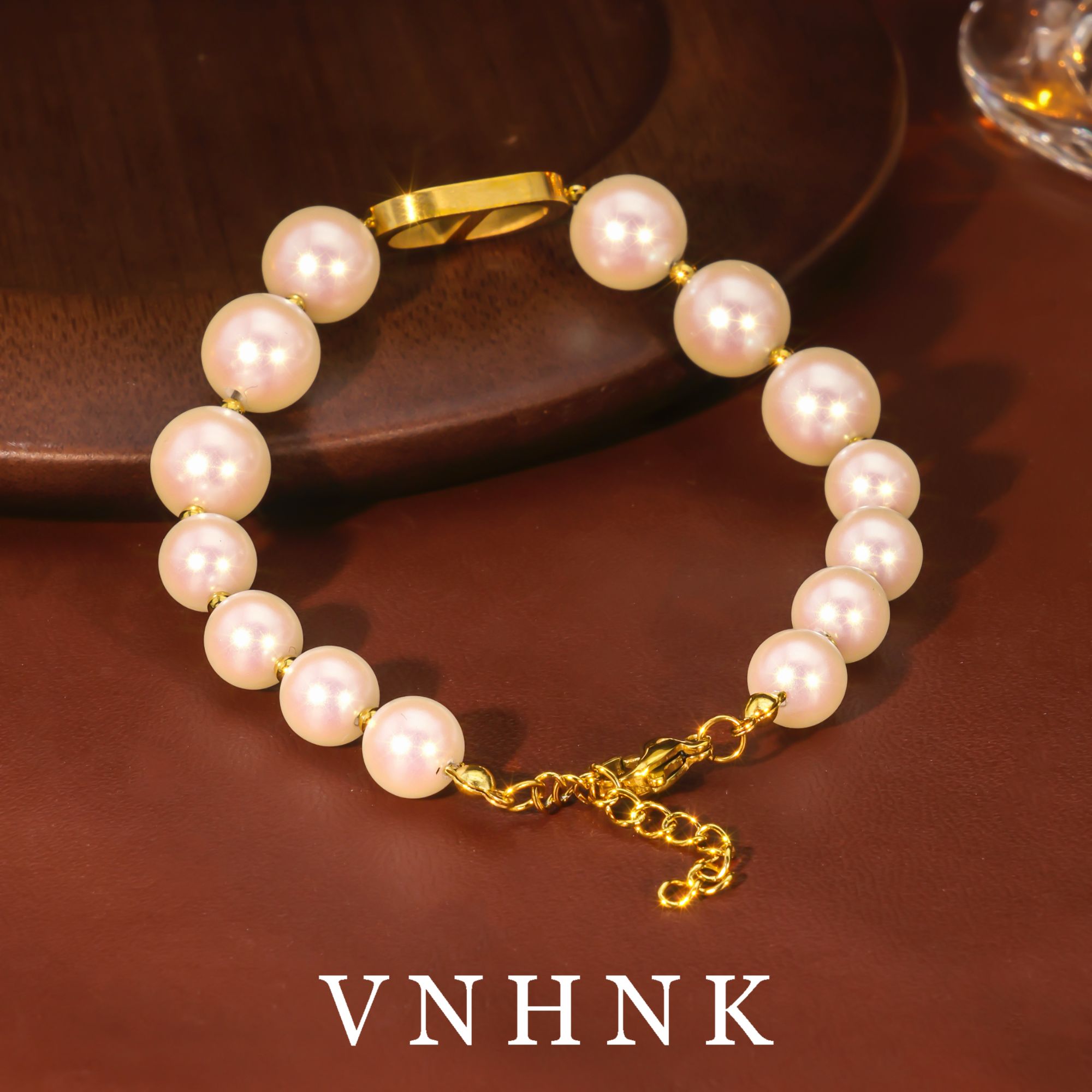 铜合金仿珍珠手链 美可儿  T603 金色(25cm)简约时尚手链