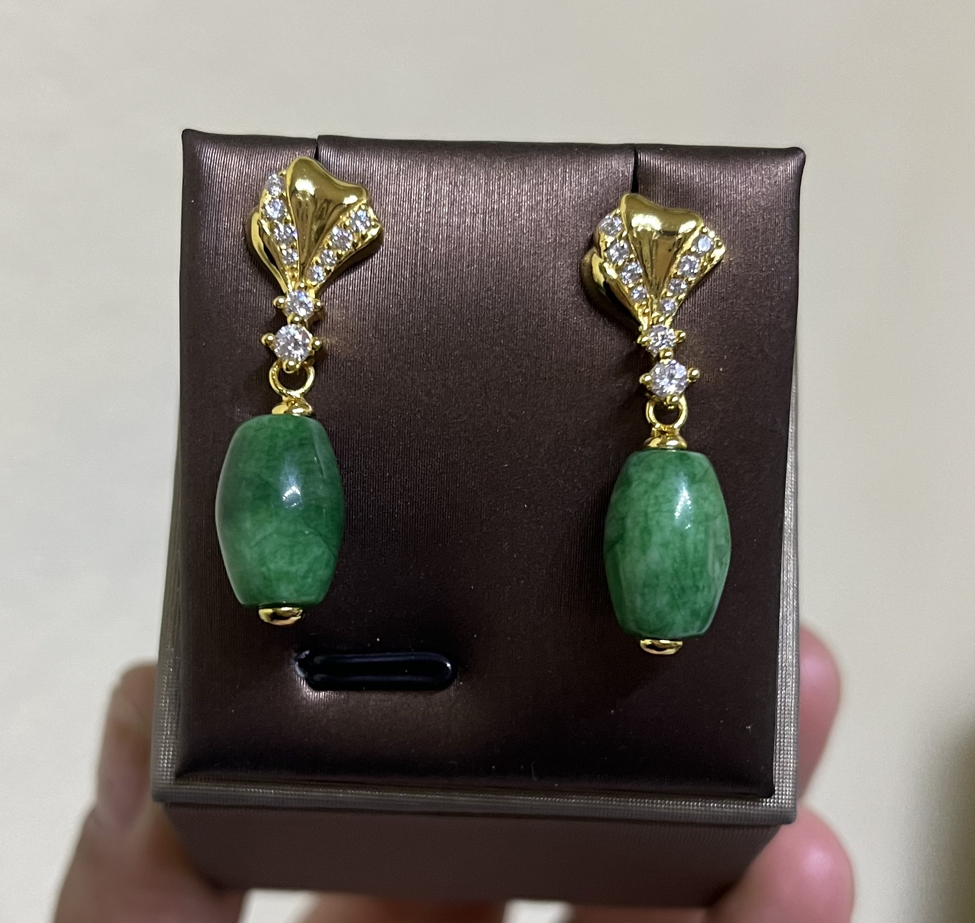 合金耳饰 绿色耳坠 简单大方上档次