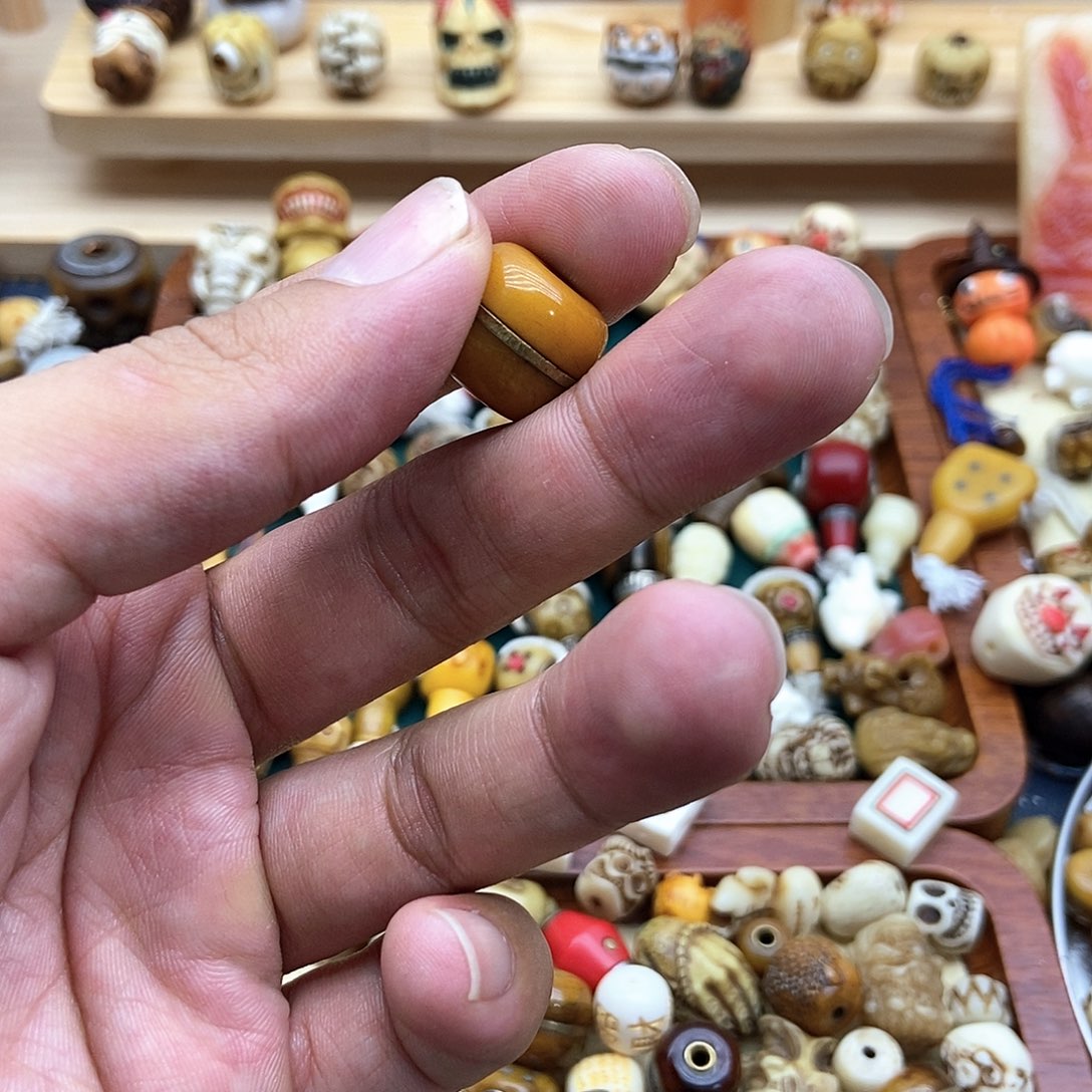 彩***华其他驼骨14毫米驼骨汉堡珠两颗