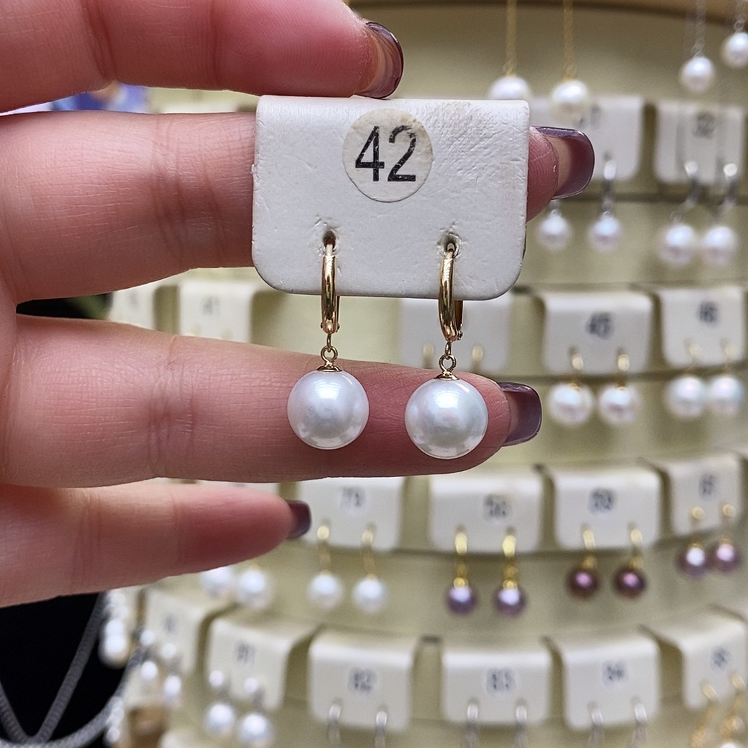 淡水珍珠耳饰18K金镶嵌