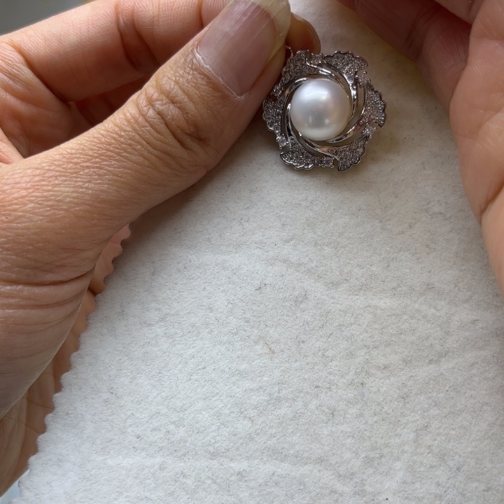 淡水珍珠颈饰银S925镶嵌