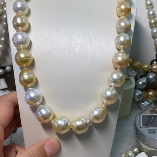 海水珍珠颈饰银S925镶嵌12-13.5