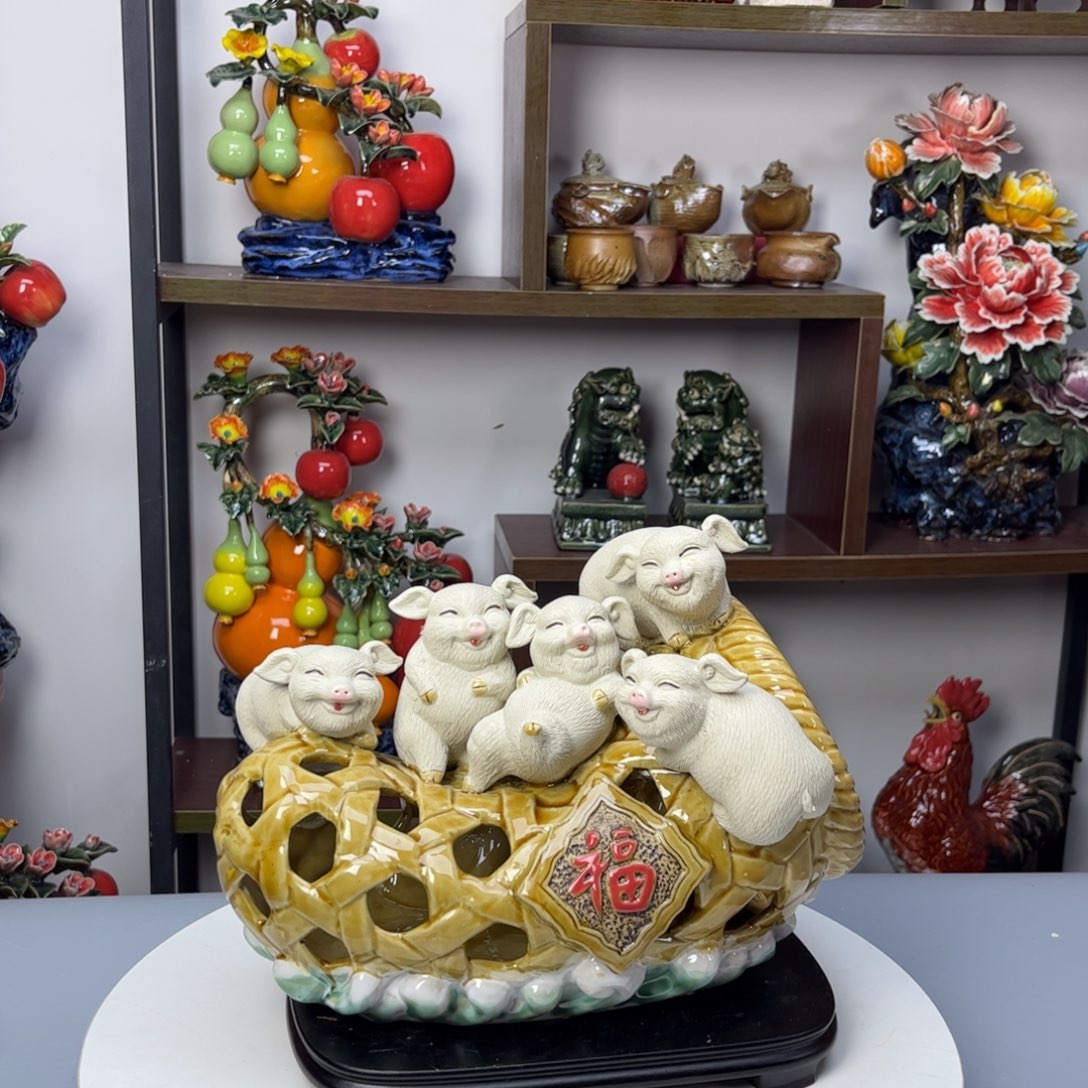 陶瓷五福临门猪笼入水2825000000