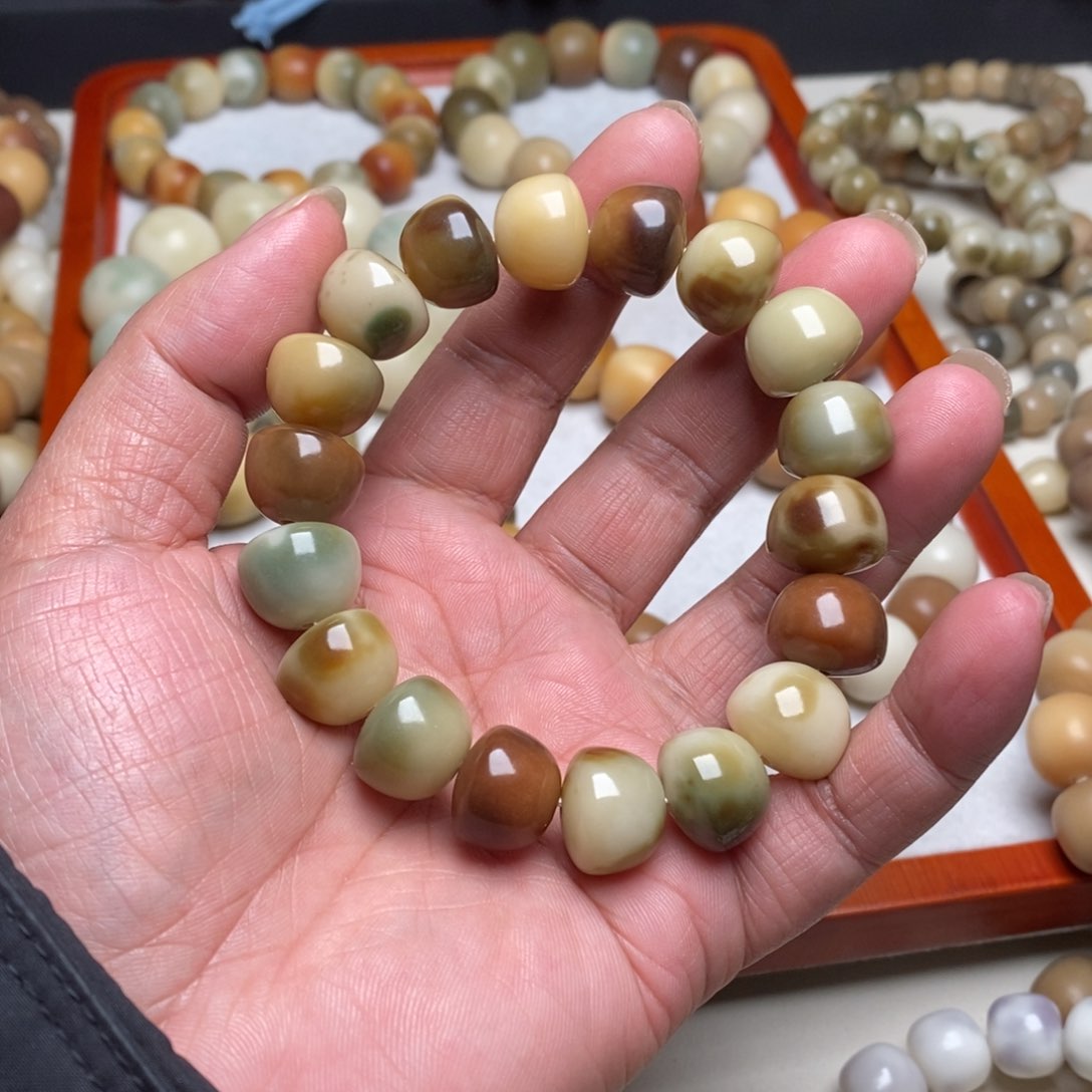 菩提根/象牙果手串卡15枣珠花皮多宝