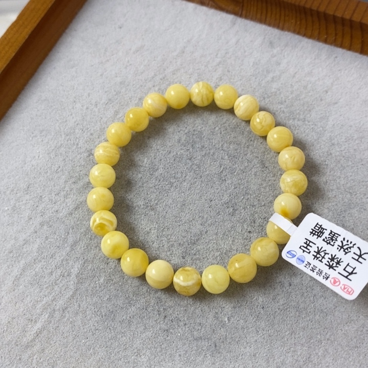 蜜蜡裸石未镶嵌串