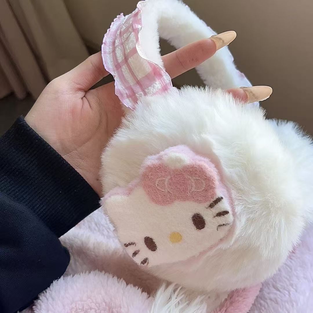 新款可爱卡通kt护耳罩保暖冬季毛绒防风女冬骑行防冻保暖耳罩耳套