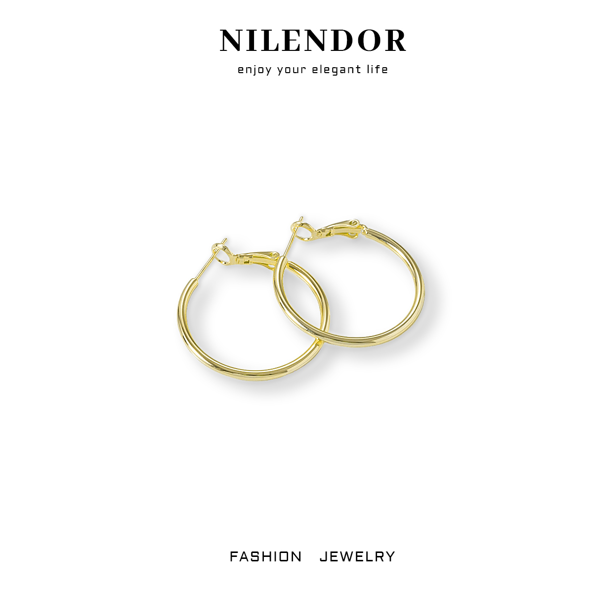 铜合金耳饰 ES-198时尚气质百搭素圈简约耳环耳饰