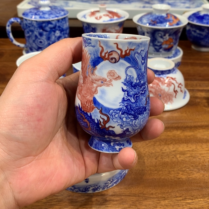 自成堂柴窑 青花釉里红