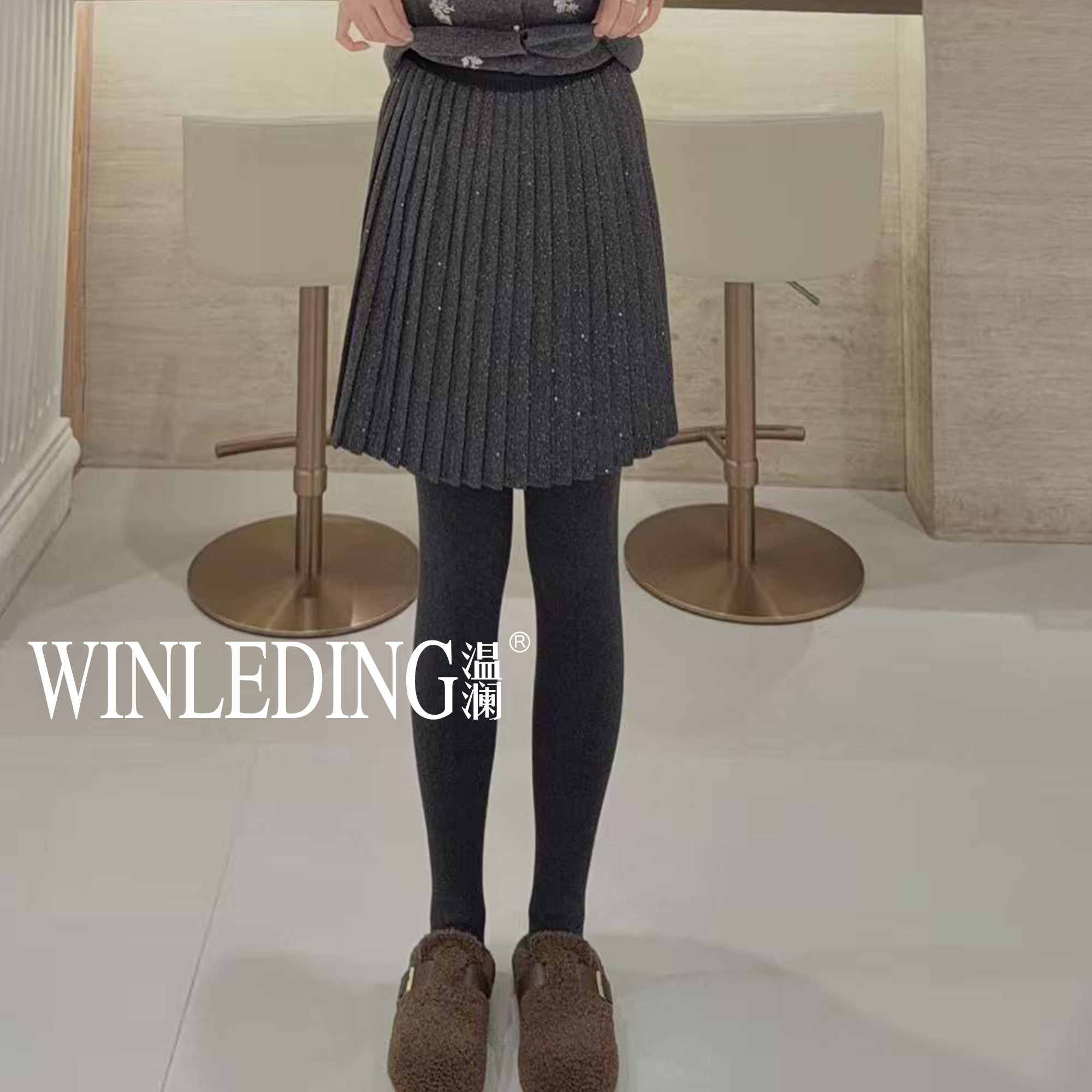 【温澜服饰】亮片加厚百褶短裙50878