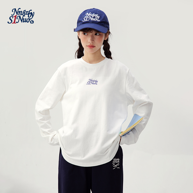 初中生新款宽松T恤下早秋季新彩色字母印花长袖上衣C25CT0102D