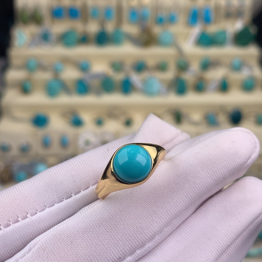 绿松石银S925镶嵌戒指