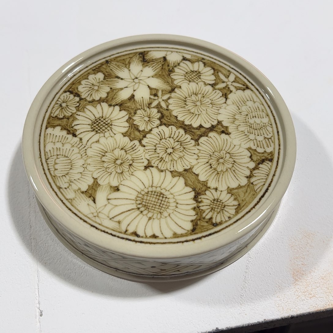 釉里金万花花盖置