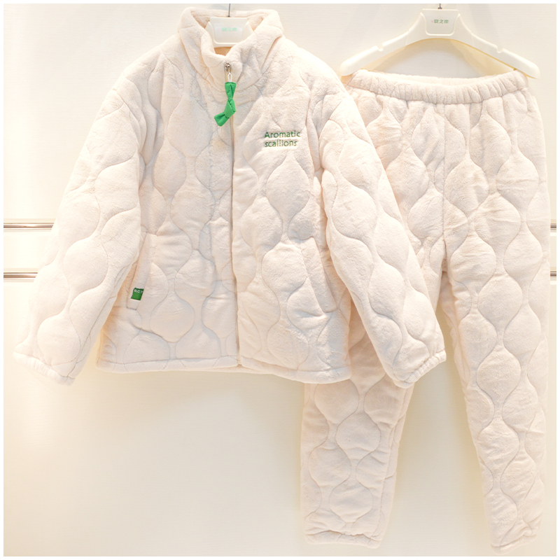 妮可雅品牌睡衣女士秋冬夹棉家居服21313