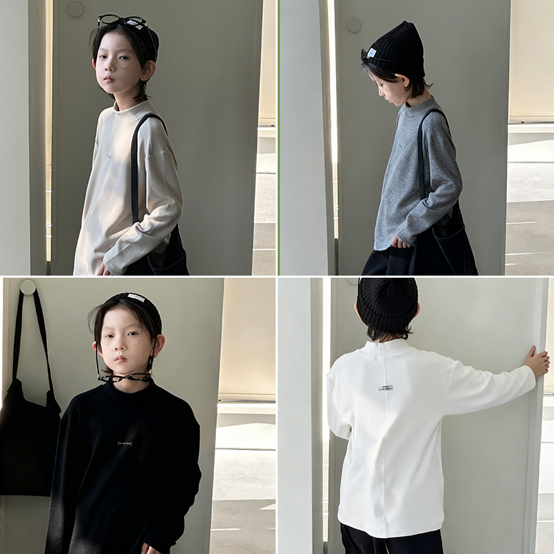 柒号童仓男童t恤女童长袖儿童打底衫中大童秋冬上衣2025新款韩版