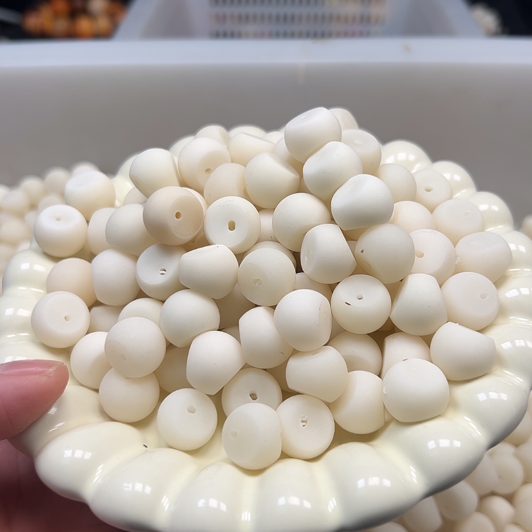 手串菩提根/象牙果50颗15尺寸蒜瓣大白兔磨砂瑕