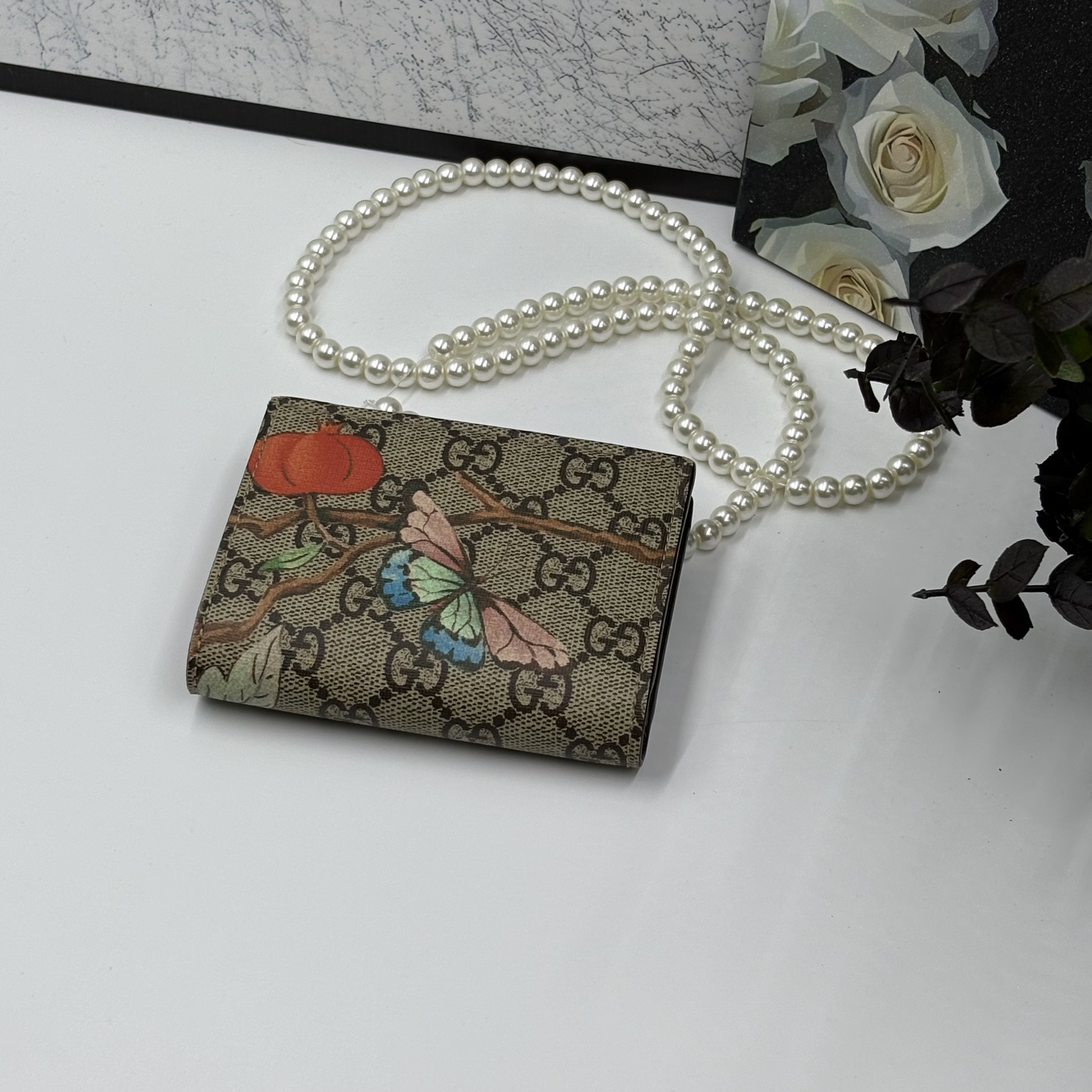 99新 GUCCI/古驰 蝴蝶女士钱夹