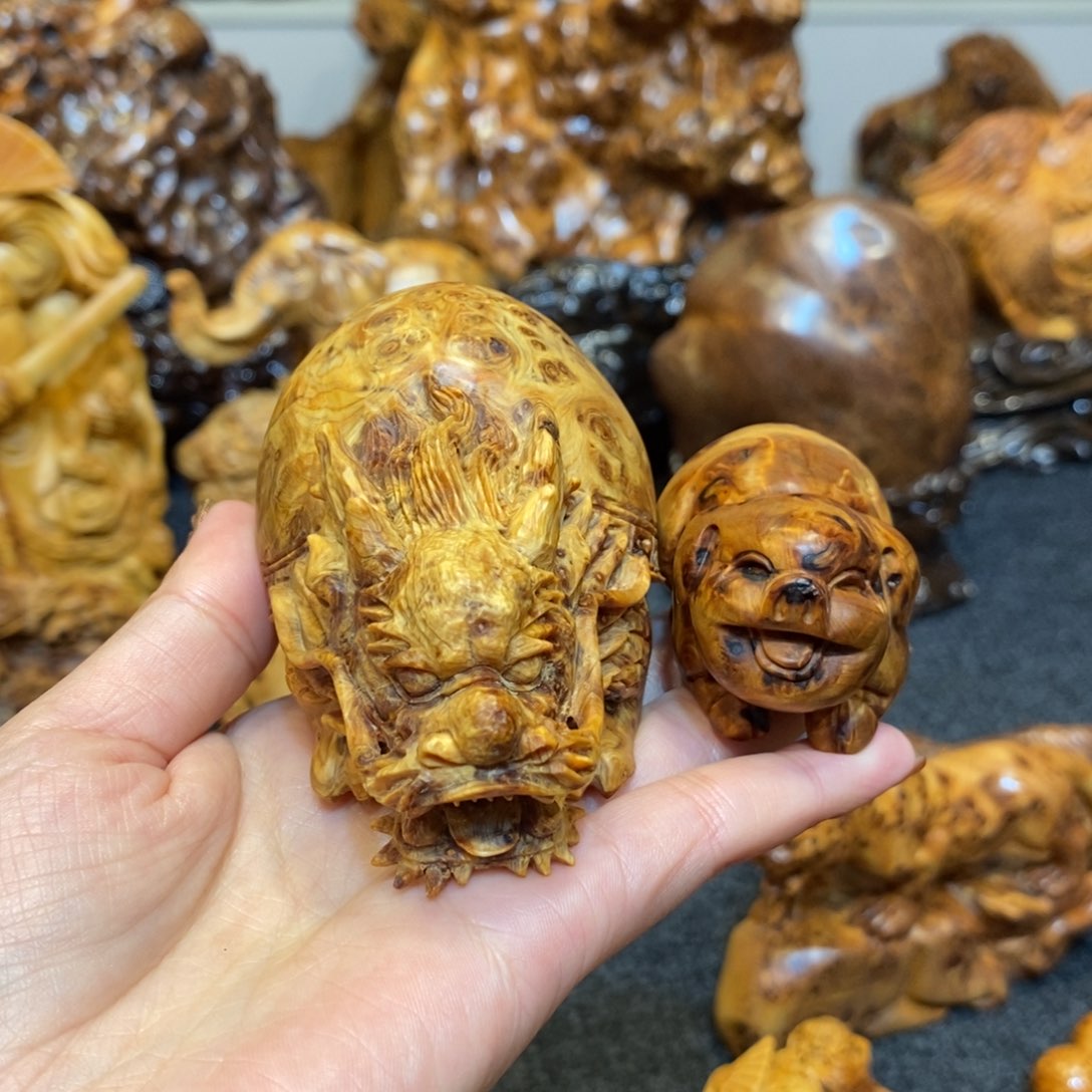 柏木（崖柏）佛**家陈化龙龟+小猪