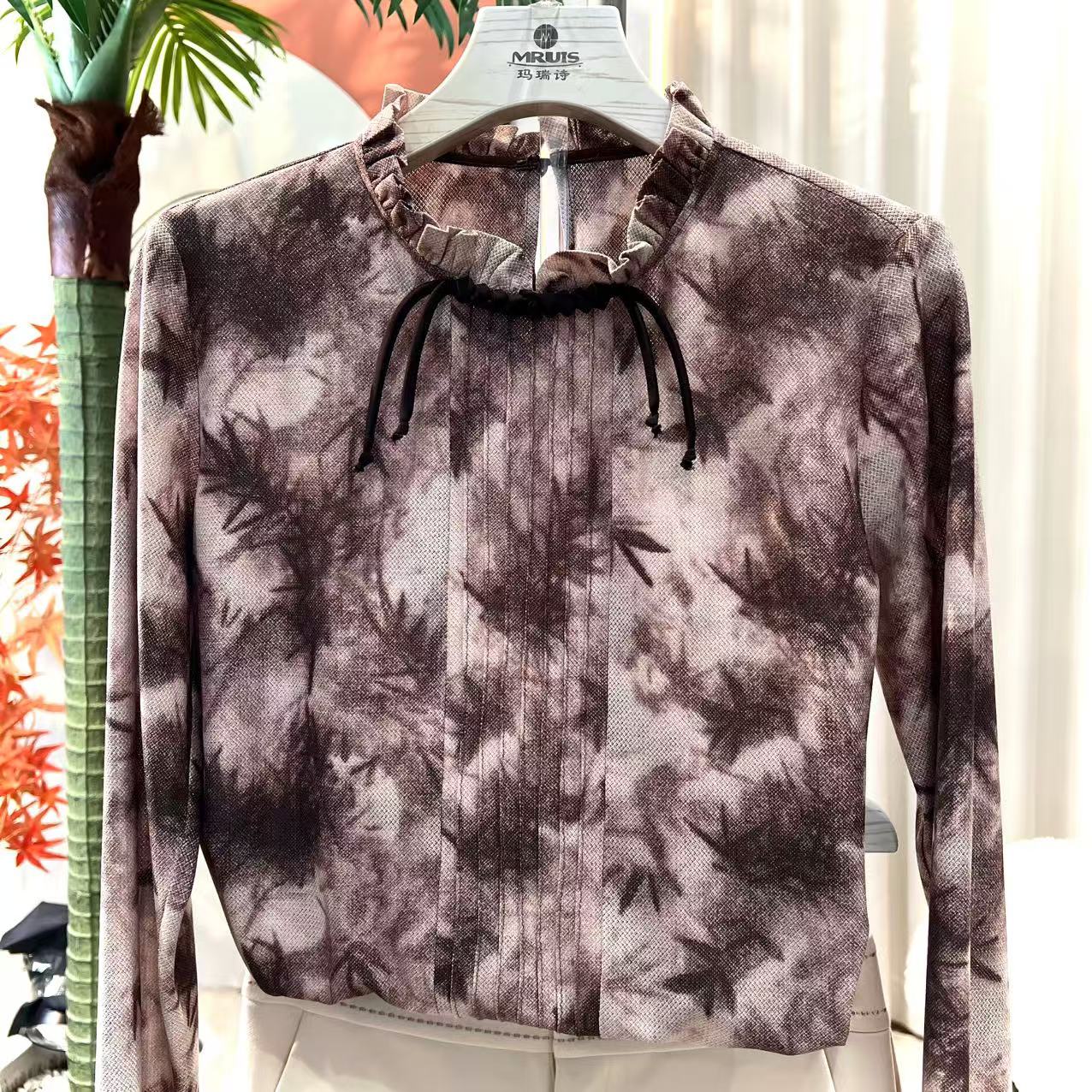 ///C6309商场同款拉夫领套头小衫女2025春季新百搭轻奢长袖潮流上