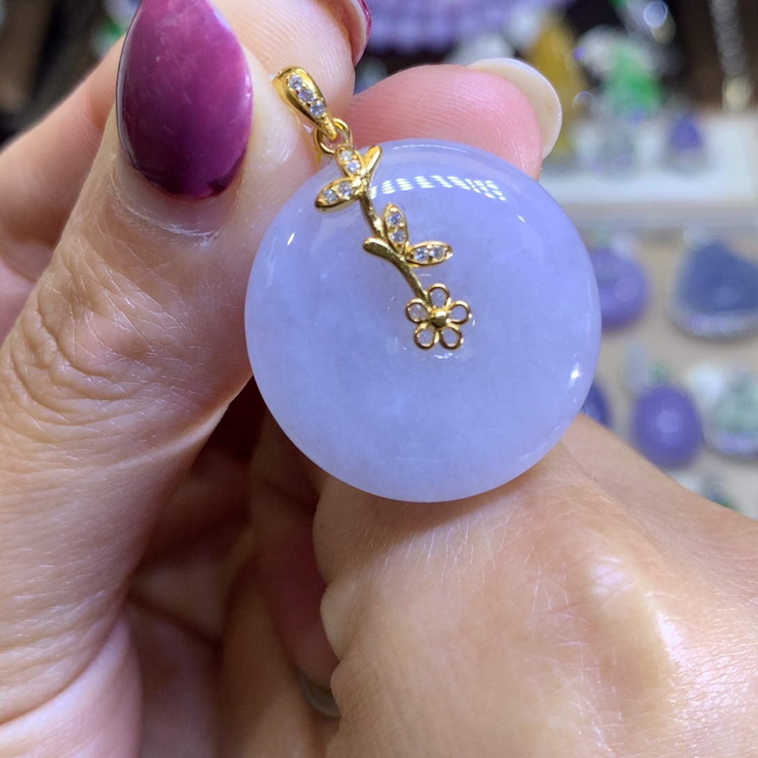 翡翠颈饰银S925镶嵌翡翠