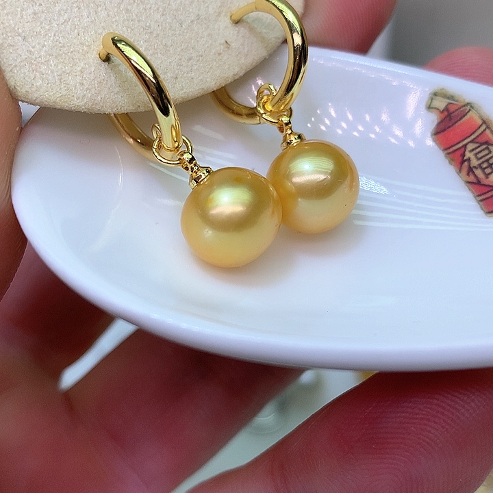 银S925镶嵌耳饰淡水珍珠