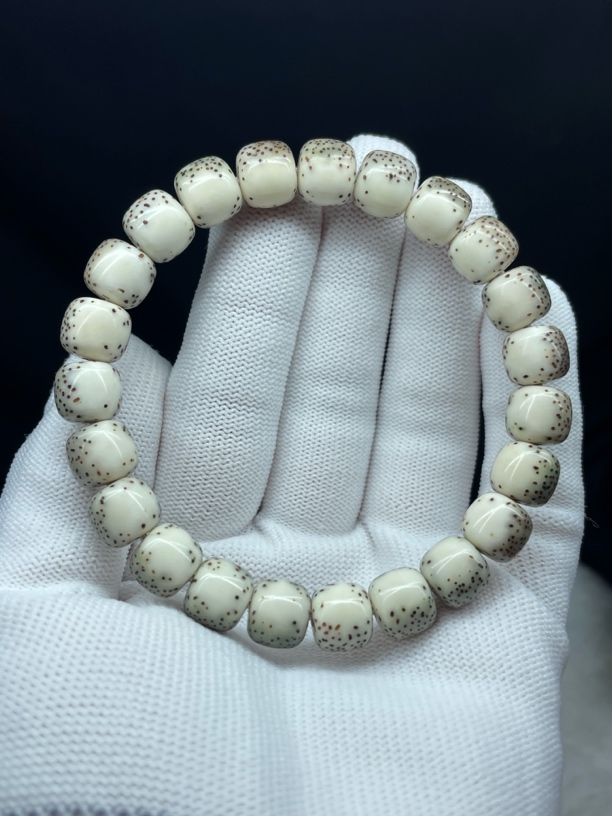 原生态星月灰背河豚大半壁10x9桶手串星月菩提留白