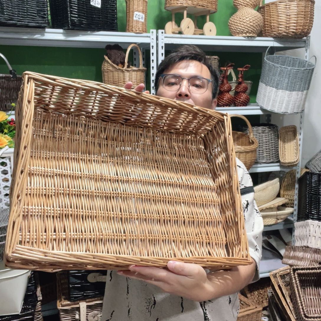 柳004柳编梯形大盘子收纳