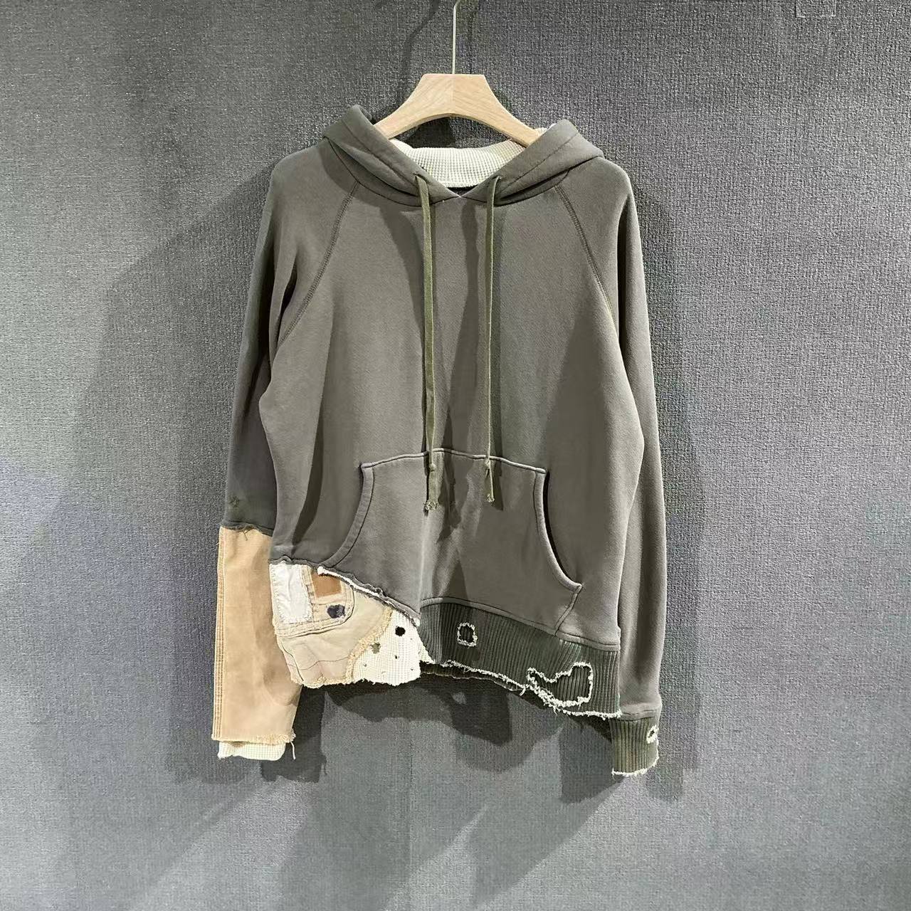 未使用 maje GREG LAUREN（pm）拼接帽衫卫衣 带吊1码/1175