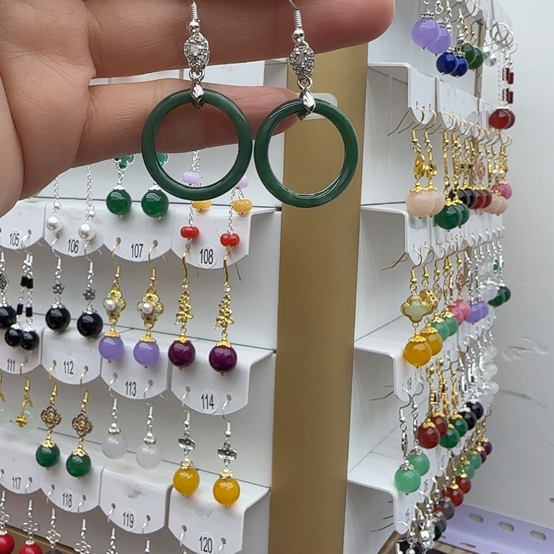 玛瑙/玉髓未镶嵌耳钉