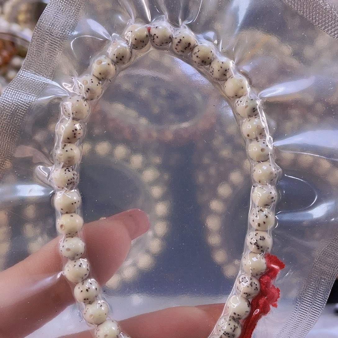 星月菩提手串石玉料圆珠手持尺寸5.8