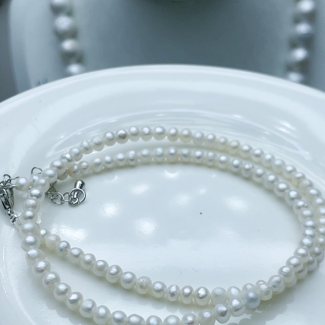 淡水珍珠颈饰钛钢