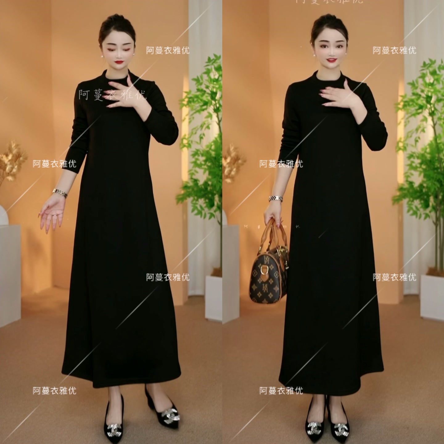 【衣雅严选】8222-2458#新款加厚宽松软精纺空气层显瘦连衣裙