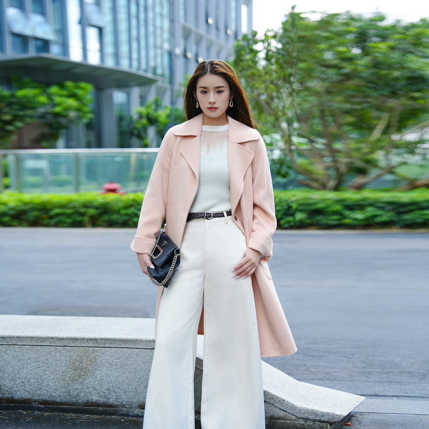 姚领女装冬季长款大衣毛呢外套861M40569秋冬中长款气质呢子时尚