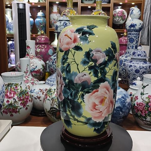 瓷片景德镇陶瓷牡丹瓶