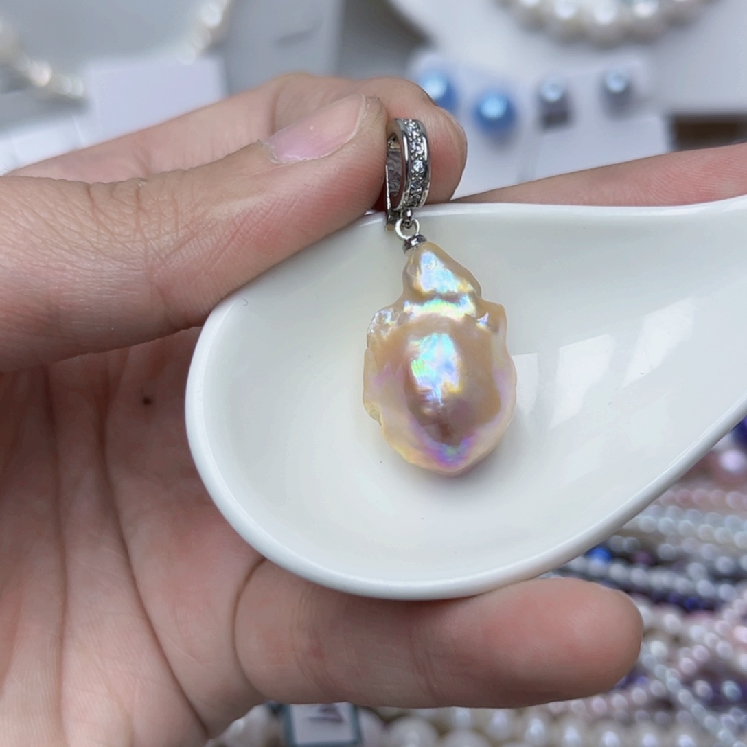 淡水珍珠颈饰银S925镶嵌