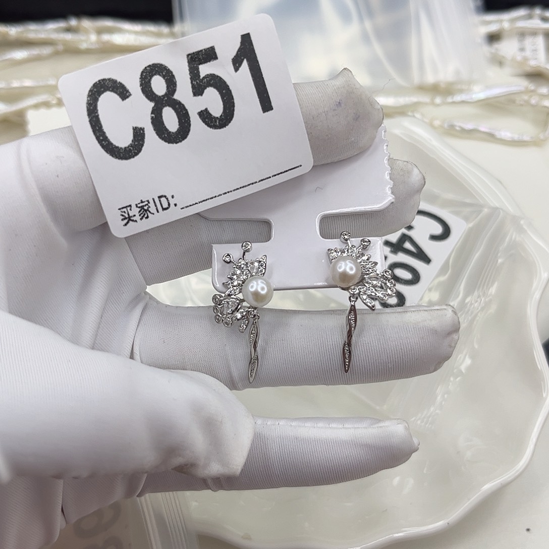 合金淡水珍珠耳饰