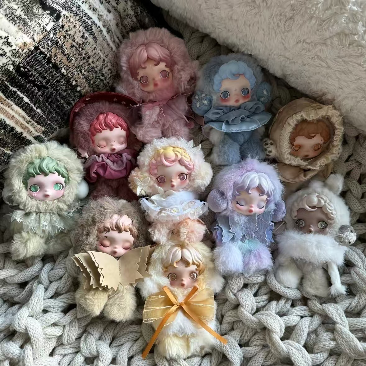 热款搪胶毛绒挂件盲盒可爱女生礼物玩具钥匙扣