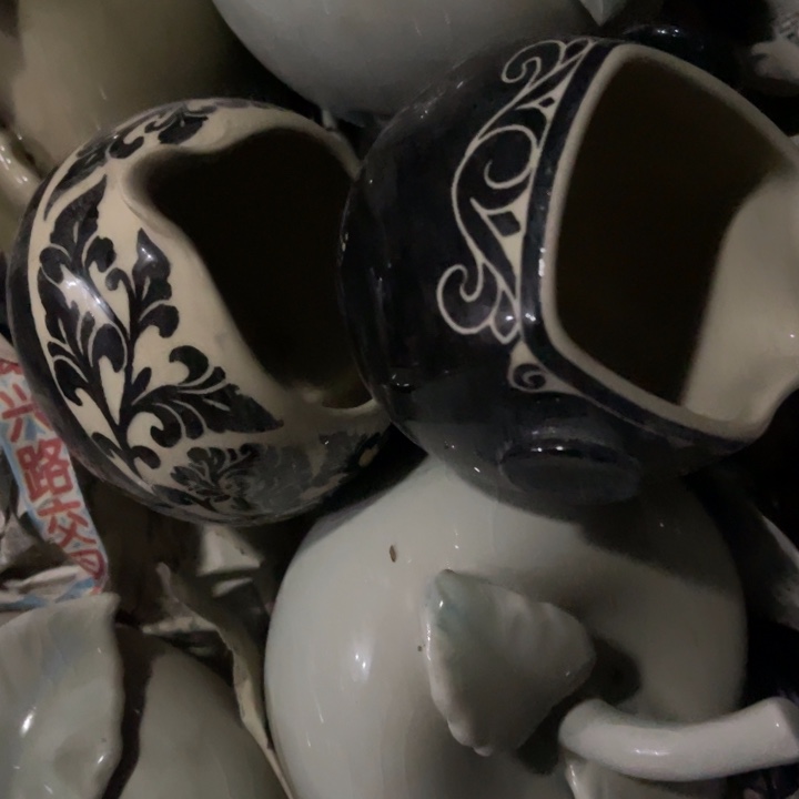 山***花库存瓷器陶鹦鹉公道加双耳公道