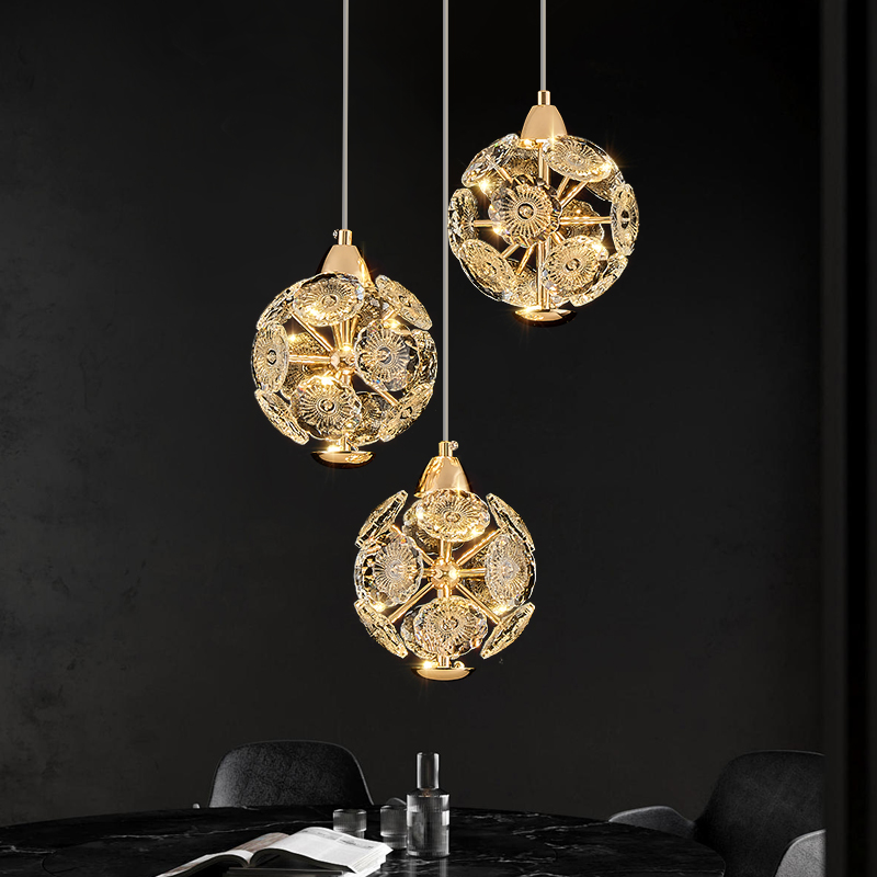 轻奢高级感水晶餐厅吊灯吧台饭厅餐桌主灯玄关走廊卧室床头小吊灯