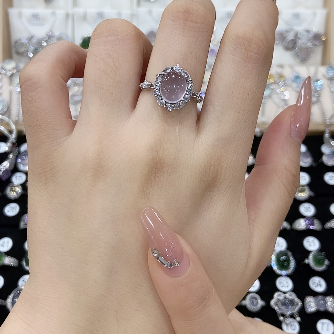 小***肝萤石戒指银S925镶嵌