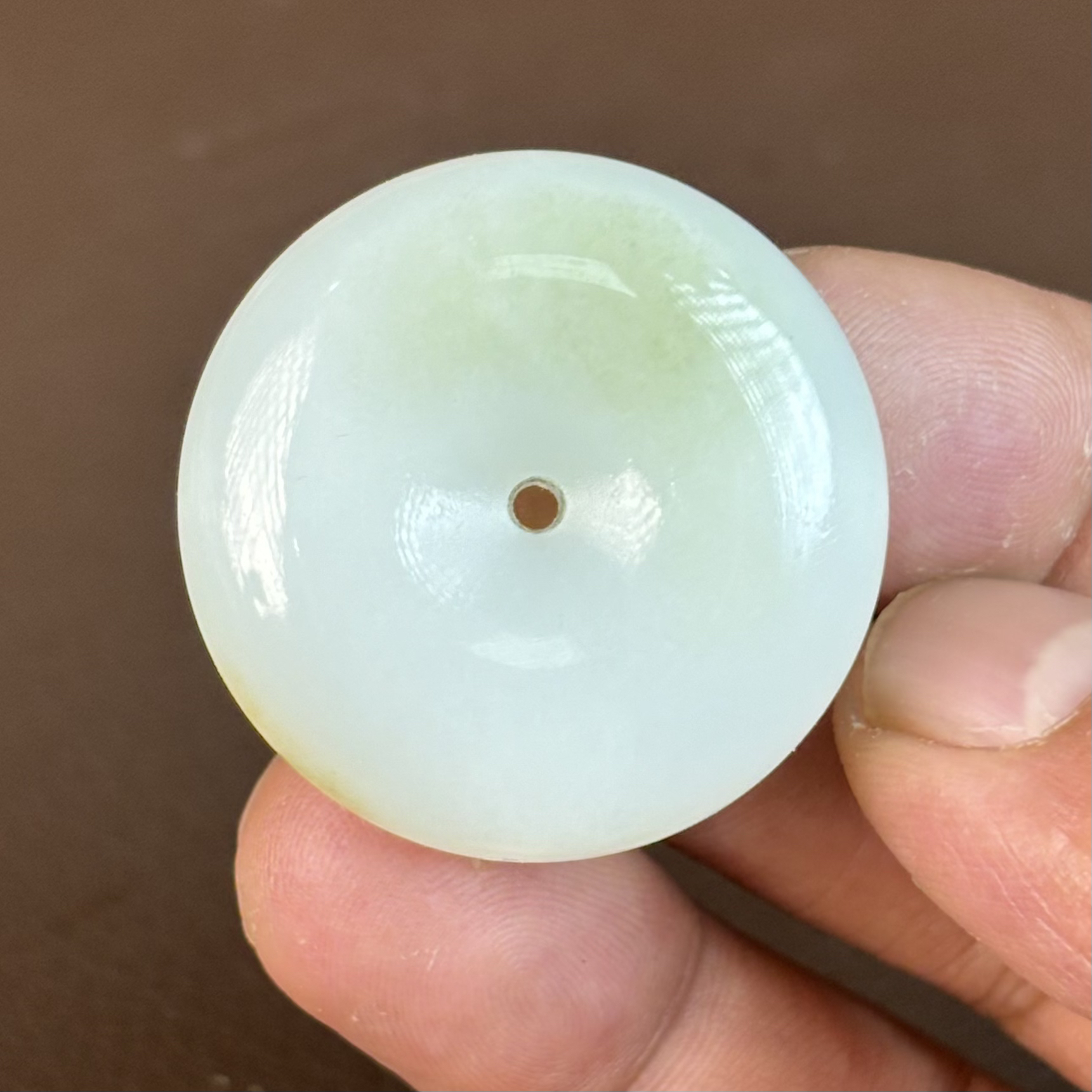 无结构和田玉翠青黄糖白肉平安三色平安扣吊坠挂件大扣子